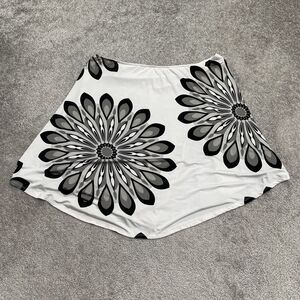 HS HeartSoul Boat Neck Cold Shoulder Top Womens XL Black Floral Casual Summer